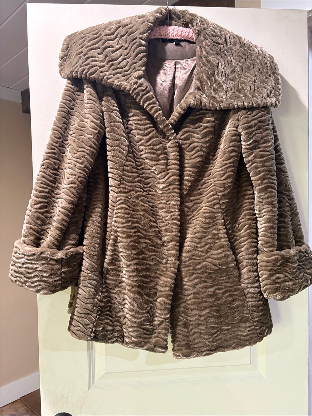 Jones New York Plush Taupe Teddy Jacket
